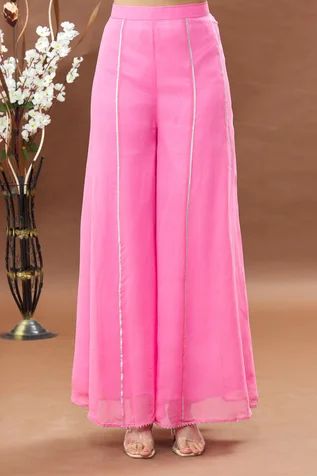 Shop for Khwaab by Sanjana Lakhani Pink Kurta Bandhani Angarkha Sharara Set for Women Online at Aza Fashions Plazzo Designs Style, Plazzo Designs, Plazo Designs, Bandhani Pattern, Plazo Set, Kurta And Sharara, Stylish Kurtis Design, Black Kurta, Pink Kurta