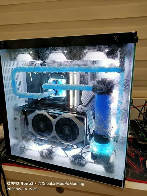 Ice Effect, Custom Computer Case, Best Gaming Setup, Computer Gaming Room, Gaming Pc Build, Computer Desk Setup, Gamer Setup, Computer Build, Custom Computer