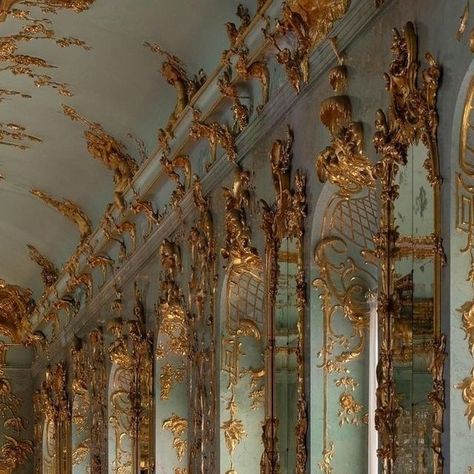 EUROPEAN ANTIQUES on Instagram: "G O L D E N gallery - Charlottenburg Palace. The master piece of the castle... A 42 meter long gallery in pure Frédérician Rococo style. Rococo vibes at its best via @co.versailles⁠ *⁠ *⁠ *⁠ ⁠ ⁠ #gothic #gothicstyle #arthistory #ornate #art #gilt #architecture #history #palace #charlottenburgpalace #fireplace #castle ⁠ #culture #europe #interior #interiors #gallery #instagood #beautiful #chandelier #mirror #antiquemirror #facts #furniture#heritage #historicpreservation #antique #antiques #europeanantiques #europeanantiquesnz⁠ NOTE: Photos are not the intellectual property of europeanantiquesnz but that of the photographer or content creator acknowledged⁠⁠⁠" Rococo Palace, Rococo Architecture, Rococo Interior Design, Baroque And Rococo, Princess Story, Charlottenburg Palace, Rococo Interior, Rococo Revival, Rococo Art