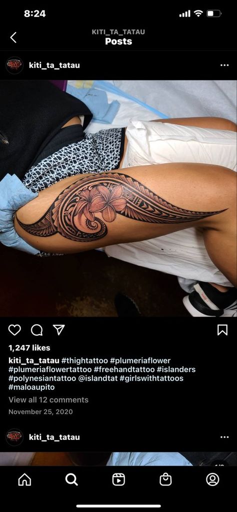 Samoan Tattoo Thigh, Island Leg Tattoo, Under Bra Tattoos For Women, Samoan Tattoos For Women, Cook Island Tattoo Women, Samoan Thigh Tattoo For Women, Hawaiian Leg Tattoos For Women, Samoan Leg Tattoo For Women, Polynesian Leg Tattoos Women