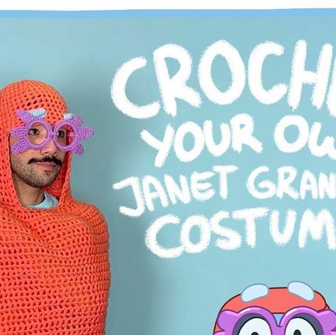 Bluey on Instagram: "Nana nap essential! 👓 Pattern by @chiliphilly ➡️Get crocheting on Bluey.tv" Bluey Grannies Costume Crochet, Diy Bluey Grannies Costume, Janet And Rita Bluey Costume, Bluey Grannies Costume, Crochet Bluey, Bluey Costume, Adult Costumes Diy, Granny Costume, Crochet Costumes