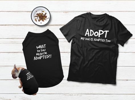 Great Gift Dog and Owner Matching Dog Mom Shirts Outfits Unisex Adult Shirt4.2 oz, 100% combed ring-spun cotton*CVC - 52% combed ring-spun cotton / 48% polyesterSlim fit Dog Shirt4.5 oz, 65% cotton / 35% polyesterRegular fitXS – 5XL Dog Matching Outfits, Dog Shirt Ideas, Aunt And Niece Shirts, Adopted Dog, Dog Match, Dog T Shirts, Dog And Owner, Tshirt Printing, Matching Pjs