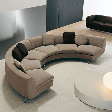 Round Loveseat, Small Curved Sectional Sofa, Round Couch, Modern Curved Sofa, Circle Sofa, Curved Couch, Loveseat Couch, Curved Sectional, Leather Sofa Living Room