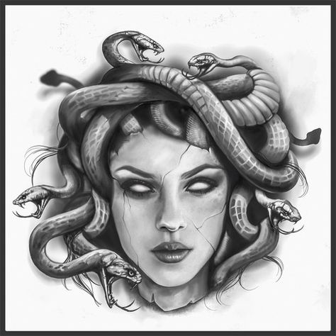 Medusa Tattoo Design, Medusa Gorgon, Serpent Tattoo, Medusa Art, Greek Mythology Tattoos, Mythology Tattoos, Medusa Tattoo, Greek Tattoos, Tattoo Design Book