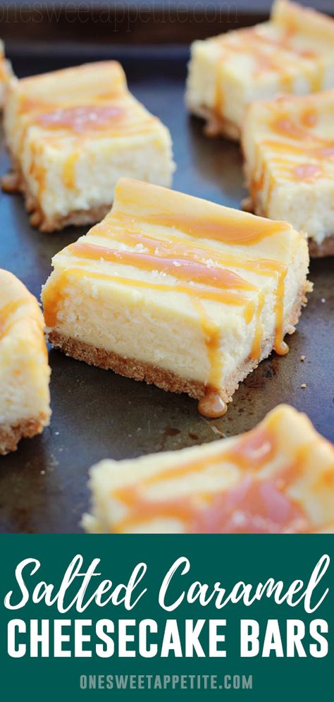 Easy Caramel Cheesecake, Carmel Cheesecake, Caramel Cheesecake Bars, Homemade Salted Caramel, Cheesecake Squares, Amazing Meals, Salted Caramel Cheesecake, Easy Caramel, Cheesecake Toppings