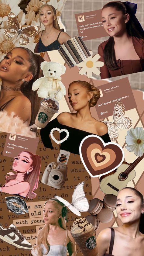 Ariana Grande {Brown Version} Ariana Grande Fall Wallpaper, Ariana Wallpaper Aesthetic, Ariana Grande Username Ideas, Ariana Grande Cute Wallpapers, Arianna Grande Aesthetic Wallpaper, Ariana Grande Wallpaper Lockscreen, Ariana Grande Wallpapers Aesthetic, Aesthetic Wallpaper Ariana Grande, Ariana Grande 2024