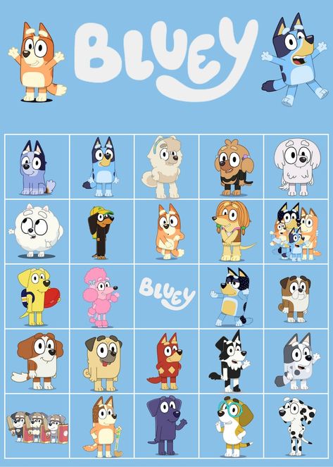 Bluey Activities, Bluey Y Bingo, Bluey Birthday, Printable Preschool Worksheets, Art Birthday Party, Kids Birthday Themes, 20th Birthday, Party Entertainment, 3rd Birthday Parties