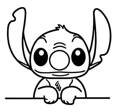 Easy Stitch Drawing, Draw Stitch, Super Easy Drawings, Drawings To Trace, ليلو وستيتش, Stitch Coloring Pages, Lilo And Stitch Drawings, Drawing Ideas Easy, Idee Cricut