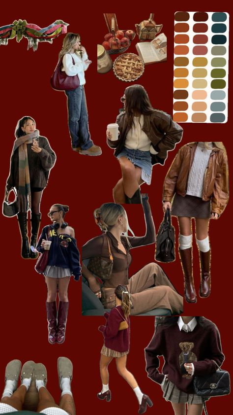 Find that burgandy girl! Autumn Fits, Fire Fits, Cute Fit, Fall 2024, Dream Clothes, Gilmore Girls, Aesthetic Clothes, Fashion Inspo Outfits, New Era