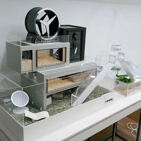 Modern Homes for Hamsters, Luxury Pet Design by ZIT Studio Kandang Hamster, Hamster Diy Cage, Small Luxury Homes, Cage Hamster, Hamster Diy, Hamster Life, Hamster Habitat, Hamster Care, Hamster House