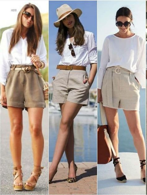 Looks Com Short, Chic Outfits Classy, Post Pregnancy Fashion, Color Blocking Outfits, Shorts Outfits Women, Casual Day Outfits, Stylish Work Outfits, Fashion Mistakes, Curvy Girl Outfits