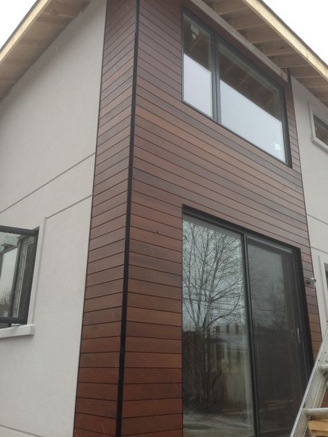 Cedar Siding Exterior, Window And Door Trim, Vertical Wood Siding, Wood Cladding Exterior, Wall Profile, Wood Siding Exterior, Cedar Walls, Home Makeovers, Exterior House Remodel