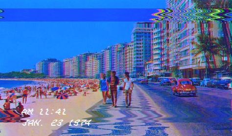 Beach vaporwave Beach Vaporwave, Vaporwave Beach, 90s Eurodance, Art Festival Poster, Mixtape Art, 80's Aesthetic, Night Gallery, Vaporwave Wallpaper, Cover Inspiration