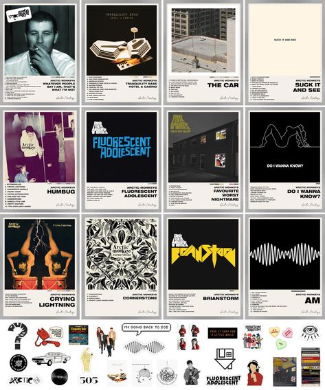 PRICES MAY VARY. 🎵 TIME TO TAKE YOUR BORNING BEDROOM TO EXCITING. Decorate Your Room With Album Posters By Your Favorite Artists Like Arctic Monkeys, Arctic Monkey Poster & Artic Monkeys! 🎵ULTIMATE MUSIC DECOR PACK: A Set Includes 13 Album Pictures, 25 Music Stickers & 52 Sticky Dots! The Cute Room Decor Album Cover Canvas Photos Have A Matte Finish. Each Photo Is 12x16 Inches And Comes In A Protective Box! 🎵PERSONALIZED ROOM: The Wall Poster, Wall Collage Kit Covers 4.5 x 4 Feet Of Wall Spac Posters Arctic Monkeys, Album Covers For Wall, Arctic Monkeys Stickers, Arctic Monkeys Posters, Album Cover Stickers, Arctic Monkeys Album Cover, Arctic Monkeys Album, Posters Album Covers, Codes Wallpaper