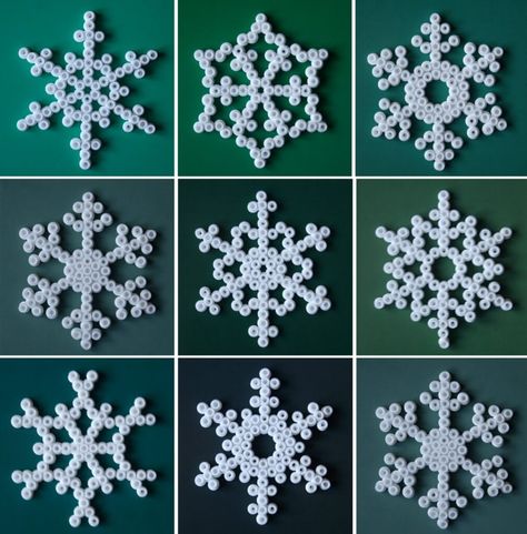 Snefnug Med Perler, Hama Beads Christmas, Christmas Perler Beads, How To Make Snowflakes, Snowflake Template, Snowflake Craft, Simple Snowflake, Skins Minecraft, Hama Beads Minecraft