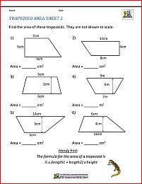 math worksheets printable trapezoid area 2 Area Of Trapezoid, Quadrilaterals Worksheet, Area And Perimeter Worksheets, Finding Area, Calculate Area, Area Worksheets, 6th Grade Worksheets, Perimeter Worksheets, Math Practice Worksheets