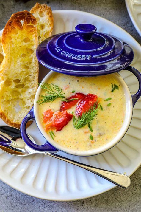 Alaskan Smoked Salmon Chowder Recipe Alaskan Recipes, Salmon Chowder Recipe, Smoked Salmon Chowder, 84th Birthday, Hot Smoked Salmon, Salmon Soup, Salmon Chowder, Alaskan Salmon, Chowder Recipe