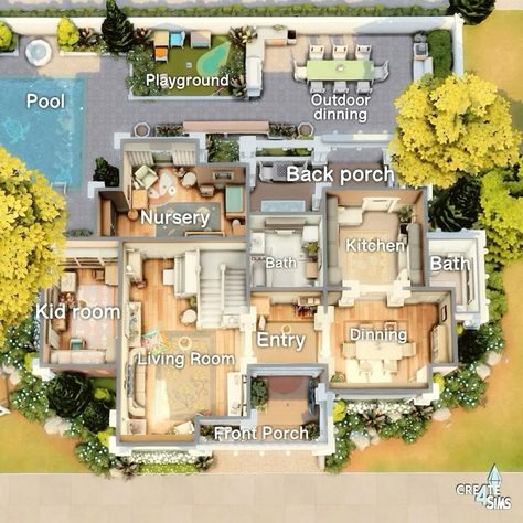 Sims 4 Base Game Floor Plans, 4 Bedroom Sims 4 House, New Crest Sims 4 Map Ideas, Sims 4 Houses Layout Floor Plans Family, Sims 4 Floorplan Layout With Grid, Sims 4 Houses Ideas Layout Floor Plans, Sims4 Houses Ideas Floor Plans, Sims 4 Floorplan Layout, Floorplans Sims 4