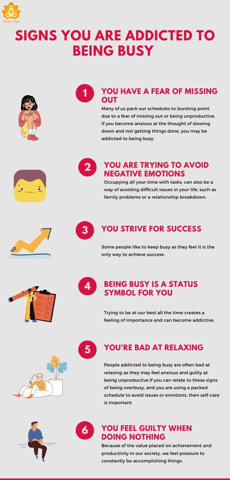 “I wanted to figure out why I was so busy, but I couldn’t find the time to do it.” – Todd Stocker The art of staying busy all the time looks like hard work, doesn’t it? In truth, many people use the excuse of ‘busyness’ as a coping mechanism and to avoid dealing with their […]
The post Is ‘Staying Busy’ Your Coping Mechanism? appeared first on Calm Sage - Your Guide to Mental and Emotional Well-being. Staying Busy To Avoid Feelings, Relationship Breakdown, Strive For Success, Keeping Busy, Feeling Burnt Out, Coping Mechanism, Counseling Psychology, Family Problems, So Busy