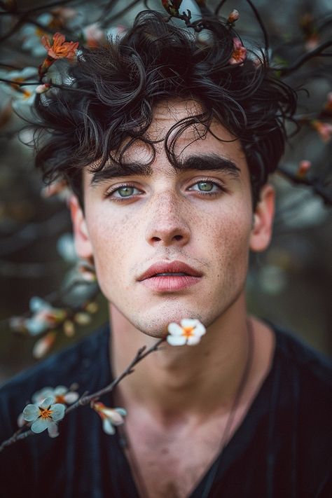 Male Model Dark Hair Blue Eyes, Character Inspiration Male Green Eyes, Male Face Aesthetic, Goddess Character Inspiration, Green Eyed Men, Guy Character Inspiration, Character Inspiration Male Black Hair, Man Character Inspiration, Art Portrait Reference