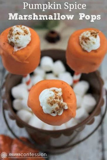 Marshmallow Pops Recipe, Autumn Cooking, Marshmallow Desserts, Candied Apples, Fall Fun Food, Thanksgiving Desserts Easy, Chocolate Covered Marshmallows, Sweet Muffin, Pumpkin Treat