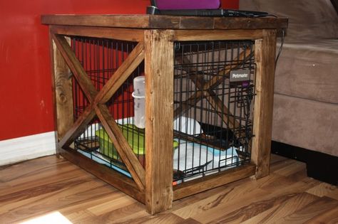 Dog Kennel Furniture - Foter Building A Dog Kennel, Dog Crate End Table, Corkboard Ideas, Dog Crate Table, Nails Tools, Diy Dog Crate, Dog Kennel Cover, Wooden Dog Kennels, Dog Crate Cover