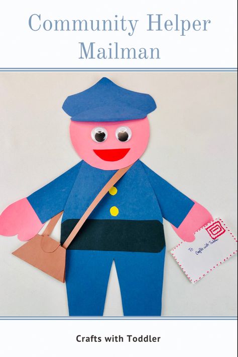 Labour Day Activities For Preschoolers, Postman Craft Preschool, Mailman Crafts Preschool, Community Helpers Mailman, Mailman Crafts, Community Helper Craft, Bedroom Draws, Post Office Activities, Community Helpers Preschool Crafts