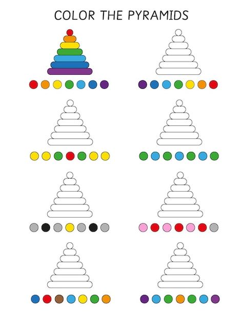 Educational activity for kids color by c... | Premium Vector #Freepik #vector #pyramids #pattern #kindergarten #preschool-education Pattern For Preschool, Pattern Kindergarten, Kindergarten Patterns, Preschool Pattern Worksheets, Christmas Cards Handmade Diy, Patterning Kindergarten, Visual Perceptual Activities, Worksheet For Preschool, Pattern Activities