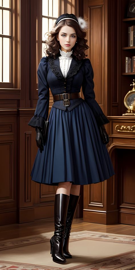 From Victorian elegance to crazy steampunk 015
A lady wearing suits in Victorian elegance style，created by “图趣 AI (tu-qu-ai)” software,
Keywords:  AI images, 图趣 AI , a lady, a beauty，pajamas，Victorian style，elegant，attractive，Leather boots，suits， attractive，steampunk style Victorian Inspired Outfits Modern, Victorian Fantasy Clothing, Victorian Style Outfits, Modern Victorian Dress, Victorian Outfits Women, Victorian Clothing Women, Victorian Era Clothing, Victorian Steampunk Fashion, Modern Victorian Fashion