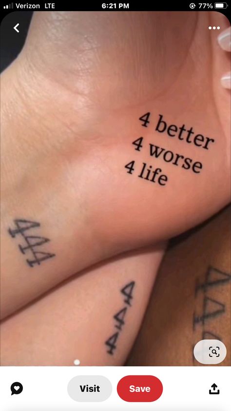 Unbreakable Tattoo, Couple Tattoo Quotes, Anniversary Tattoo, Partner Tattoos, 444 Tattoo, Wife Tattoo, Good Tattoo Quotes, Diy Anniversary Gift, Diy Anniversary