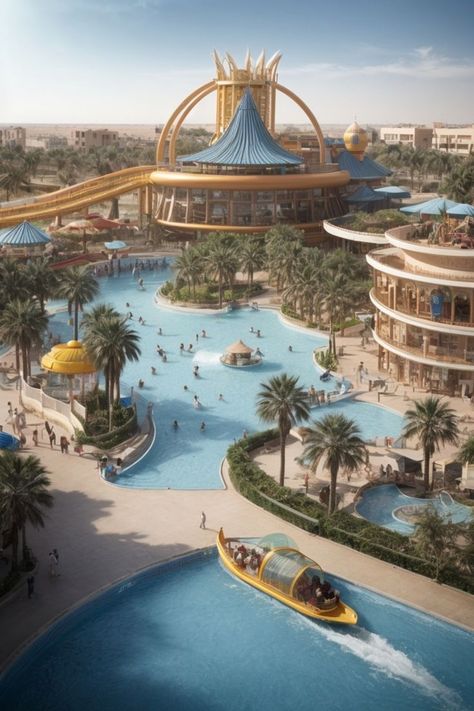 This bird's eye view reveals a masterful architectural design, seamlessly merging modern amenities with traditional charm in Basra's water amusement park. Spanning a vast expanse, the park showcases a harmonious blend of old and new, promising a delightful experience for visitors. Architecture Presentation Board, Bird's Eye View, Parking Design, Architecture Old, Architecture Presentation, Birds Eye View, Architectural Design, Birds Eye, Amusement Park