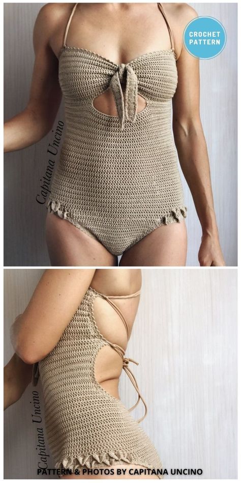 Crochet Bathing Suits Pattern Free, Crochet Swimwear One Piece, Crochet Bras, Crochet Bathing Suit Pattern, Swimsuit Patterns, Crochet Swimsuits Pattern, Learn Crochet Beginner, Crochet One Piece Swimsuit, Crochet Monokini