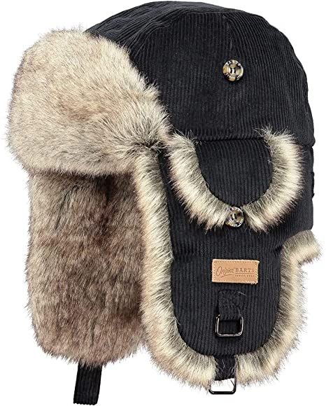 Barts Unisex 15-0000000125 - Bomber Hat - Black (Schwarz), One size (Manufacturer size: One Size): Amazon.co.uk: Clothing Black Trapper Hat, Globe Skate Shoes, Hats Winter, Aviator Hat, Trapper Hats, Kamikaze, Women's Beanie, Fur Hat, Lifestyle Clothing