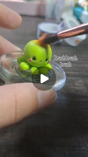 Candy | Polymer Clayerererer on Instagram: "I call this one, Sourpus hehe. Because it's a sour apple octopus ya know? 😬💚 Anywho! This is the first angry octopus I make, do you like it? Lemme know! ✨️  - - - - - #polymerclaycharms #polymerclayfigure #polymerclayart #polymerclay #polymerclaytutorial #clay #claytutorial #tutorial #claywork #claycharms #kawaiicharms #kawaii #kawaiiclay #kawaiiart #fye #fyp #artprocess #supportsmallbusiness #process #cutecharms #cute #art #polymerclayfood #octopus" Cute Polymer Clay Ideas Miniatures, Clay Octopus Cute, Polymer Clay Kawaii Tutorial, Angry Octopus, Polymer Clay Octopus, Clay Octopus, Fimo Kawaii, Baby Octopus, Polymer Clay Kawaii