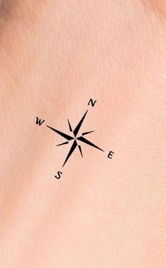 Tiny Compass Tattoo, Compass Tattoo Simple, Minimalist Compass Tattoo, Rollercoaster Tattoo, Cardinal Point, Usa Tattoo, Compass Tattoo Design, Arm Band Tattoo, Band Tattoo