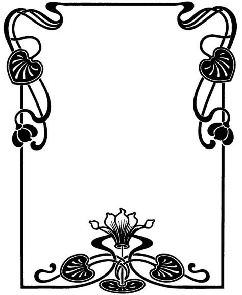 Art Nouveau Design Pattern, Fleurs Art Nouveau, Vintage Tattoos, Art Nouveau Tattoo, Motifs Art Nouveau, Nouveau Tattoo, Illustration Art Nouveau, Design Art Nouveau, Victorian Frame