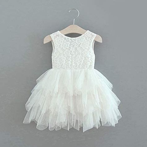 Amazon.com: APRIL GIRL Flower Girl Dress, Lace Dress 3/4 Sleeve Dress (Ivory Tutu, 18-24 Months): Clothing Birthday Princess Dress, Bianca Dress, Robes Glamour, Wedding Dress Sash, Dress Sleeve Length, Girls Christmas Dresses, Girl Princess Dress, White Chiffon, Wedding With Kids