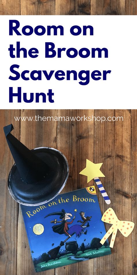 Room On The Broom Scavenger Hunt | The Mama Workshop Book Scavenger, Preschool Room, Room On The Broom, Halloween Preschool, Fall Preschool, The Crafts, October Halloween, Games For Toddlers, Preschool Books