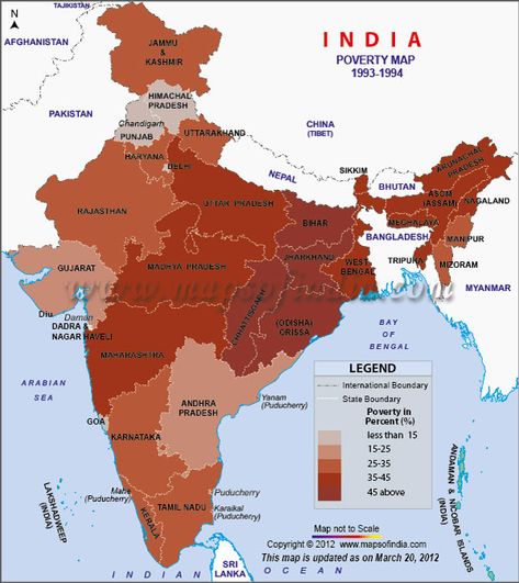 India Poverty Map 1993-1994 Population Of India, Poverty In India, Human Traffic, Indian States, Decent Wallpapers, Bahai Faith, Geography Map, Geography Lessons, Gk Knowledge