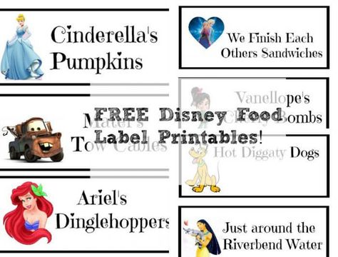 FREE Disney Food Label Printables! Princess Party Food Labels, Princess Themed Food, Disney Princess Party Food, Disney Party Foods, Disney Princess Food, Princess Birthday Party Food, Princess Party Printables, Disney Printables Free, Labels Free Printable