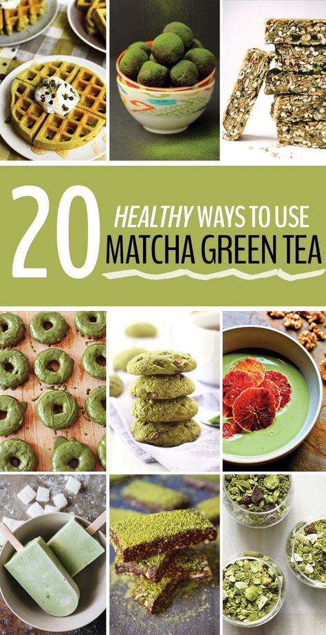 20 Healthy Recipes with Matcha Green Tea - The Healthy Maven Matcha Tea Recipes, Matcha Green Tea Recipes, Green Tea Drinks, Green Tea Recipes, Fresh Smoothies, Best Green Tea, Green Tea Latte, Desserts Snacks, Smoothies Recipes