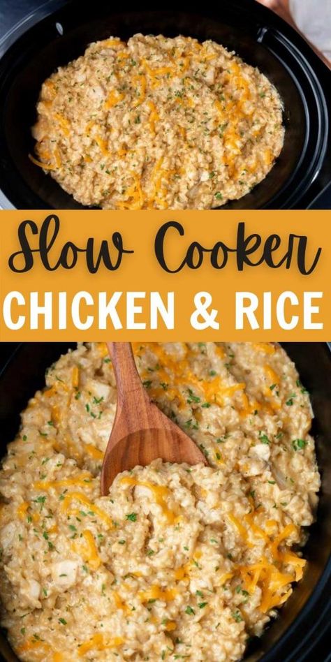 Slow Cooker Chicken Rice, Slow Cooker Chicken And Rice, Mexican Chicken And Rice, Chicken And Rice Recipe, Chicken Crockpot Recipes Easy, Easy Crockpot Dinners, Crockpot Ideas, Crockpot Dinners, Crock Pot Chicken