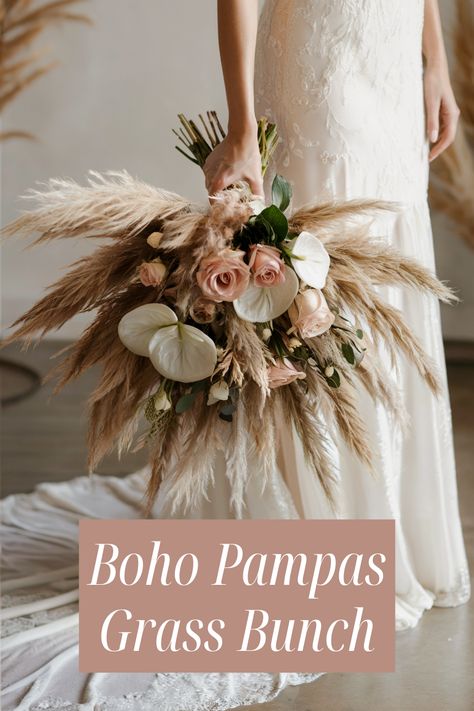 Bohemian Chic: Pampas Grass Wedding Bouquets Wedding With Pampas Flowers, Sunflower And Pampas Bouquet, Peonies And Pampas Bouquet, Diy Boho Bridal Bouquet, Boho Beach Wedding Bouquet, Diy Boho Wedding Bouquet, Pampas Wedding Bouquet, Pampas Grass Wedding Bouquet, Grass Wedding Bouquet