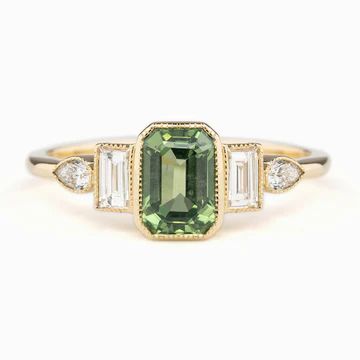 Green Engagement Rings, Emerald Cut Sapphire Ring, Montana Sapphire Ring, Green Sapphire Engagement, Green Sapphire Engagement Ring, The Bling Ring, Green Sapphire Ring, Ring Emerald Cut, Future Engagement Rings