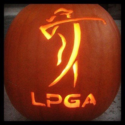 Pumpkin Carvings, Painted Pumpkin, Bob Styles, Golf Ball, Golf Club, Pumpkin Carving, Curly Bob, Pumpkins, Golf