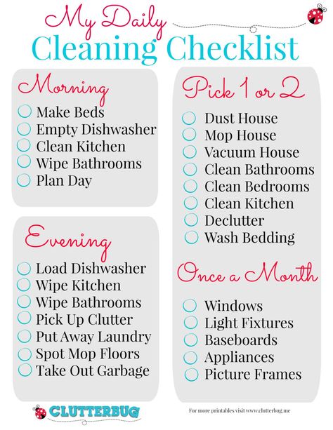 Before I created a Daily Cleaning Checklist, I felt like I was cleaning all the time, yet my home was always messy. I would spend hours scrubbing on the weekend just to have it lo like a dump again by Monday night. I would frantically clean and hide … Daily Cleaning Checklist, Deep Cleaning House, Weekly Cleaning Schedule, House Cleaning Checklist, Speed Cleaning, Weekly Cleaning, Cleaning List, Clean Bedroom, Household Cleaning Tips