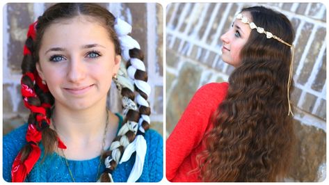 Bandana Hairstyles Tutorial, Bandana Curls, Hairstyles Bandana, Headband Curls, Curly Hair Overnight, 5 Minute Hairstyles, Curl Tutorial, Curls No Heat, Overnight Hairstyles