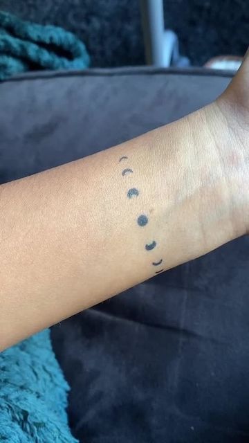 Moon Phases Wrist Tattoo, Phases Of The Moon Tattoo, Inkbox Tattoo, Moon Tattoo, Wrist Tattoos, Temporary Tattoos, Moon Phases, Nail Ideas, The Moon