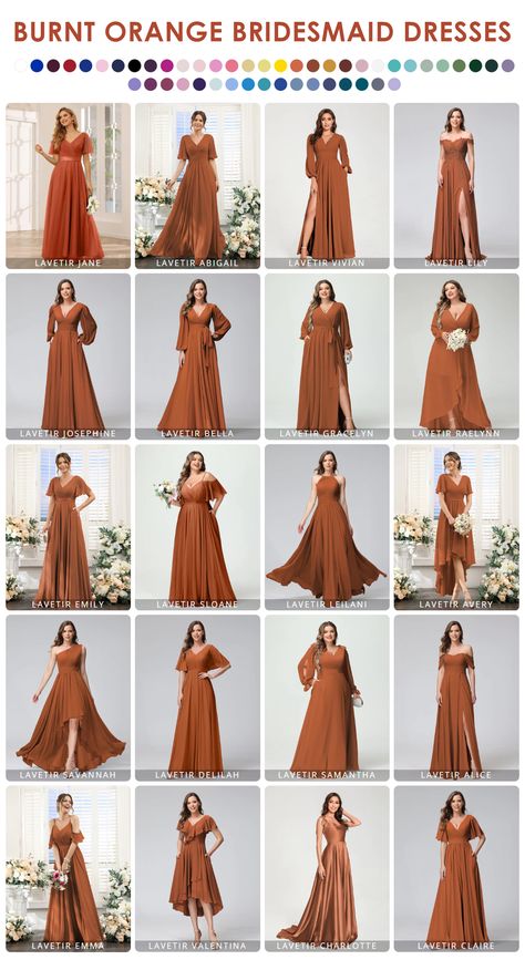 Burnt Orange Bridesmaid Dresses Terracotta Maid Of Honor Dress, Plus Size Burnt Orange Bridesmaid Dress, Burnt Orange Bridesmaid Dresses Fall, Fall Color Mother Of The Bride Dresses, Bridesmaid Dresses Terra Cotta Rust, Terracotta Dress Wedding, Burn Orange Bridesmaid Dresses, Cinnamon Color Bridesmaid Dresses, Terracota Dress Outfit Wedding