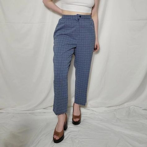 Plaid season is here and we've got you covered! ♡ Available on @depop and @ebay_uk #vintage #90s #autumnwinter2024 Pattern Trousers, Vintage Plaid, High Waisted Trousers, Women's Trousers, Blue Plaid, Plaid Pattern, Trousers Women, Vintage 90s, Womens Bottoms